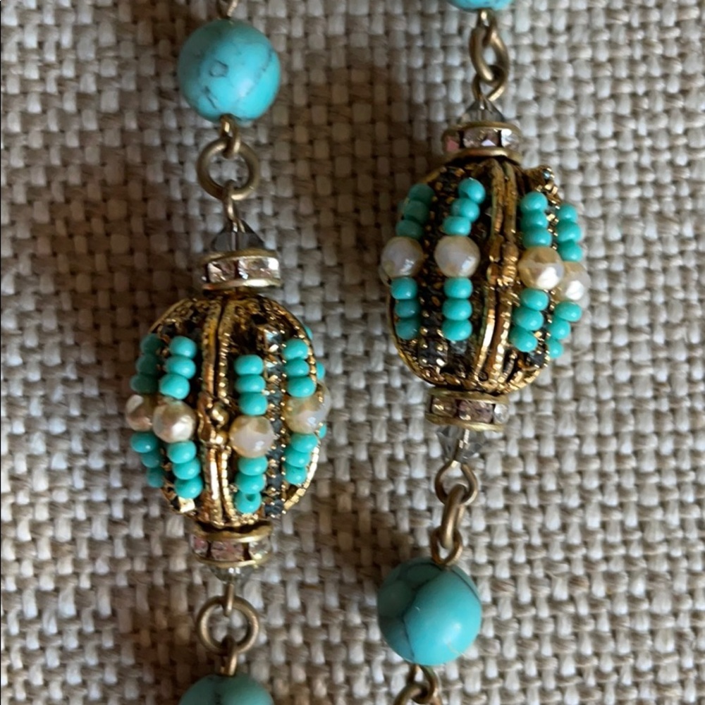 Vintage Erickson Beamon Beaded Turquoise Necklace - Picture 7 of 10